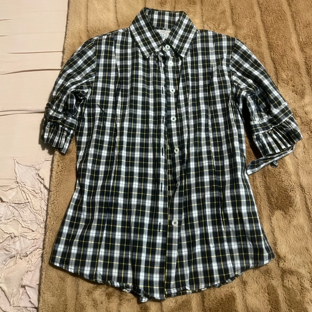 Fine Garments Plaid Button Down Shirt